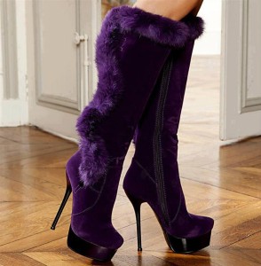 Show stopping stiletto boots with fur